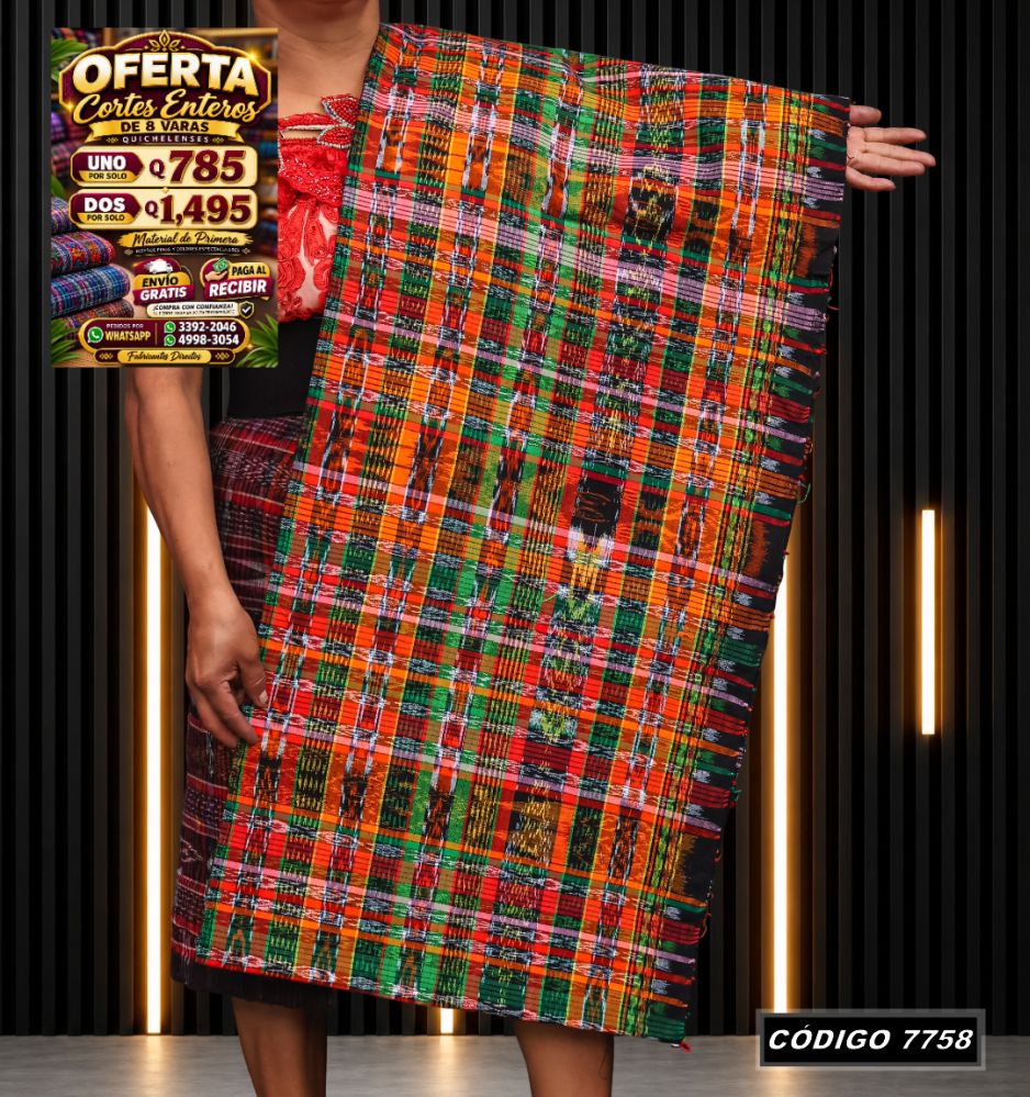 Corte Típico Quichelense de 8 Varas — Q785 | Diseño tradicional guatemalteco