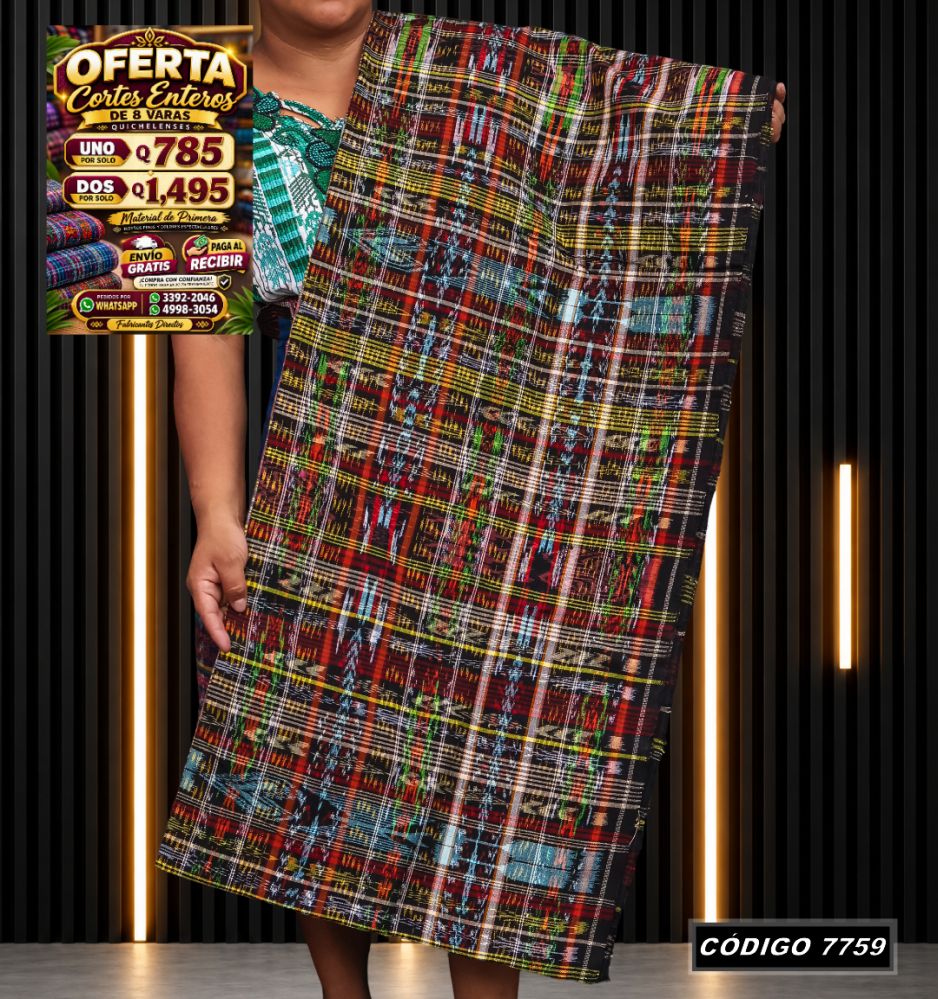 Corte Típico Quichelense de 8 Varas — Q785 | Diseño tradicional guatemalteco