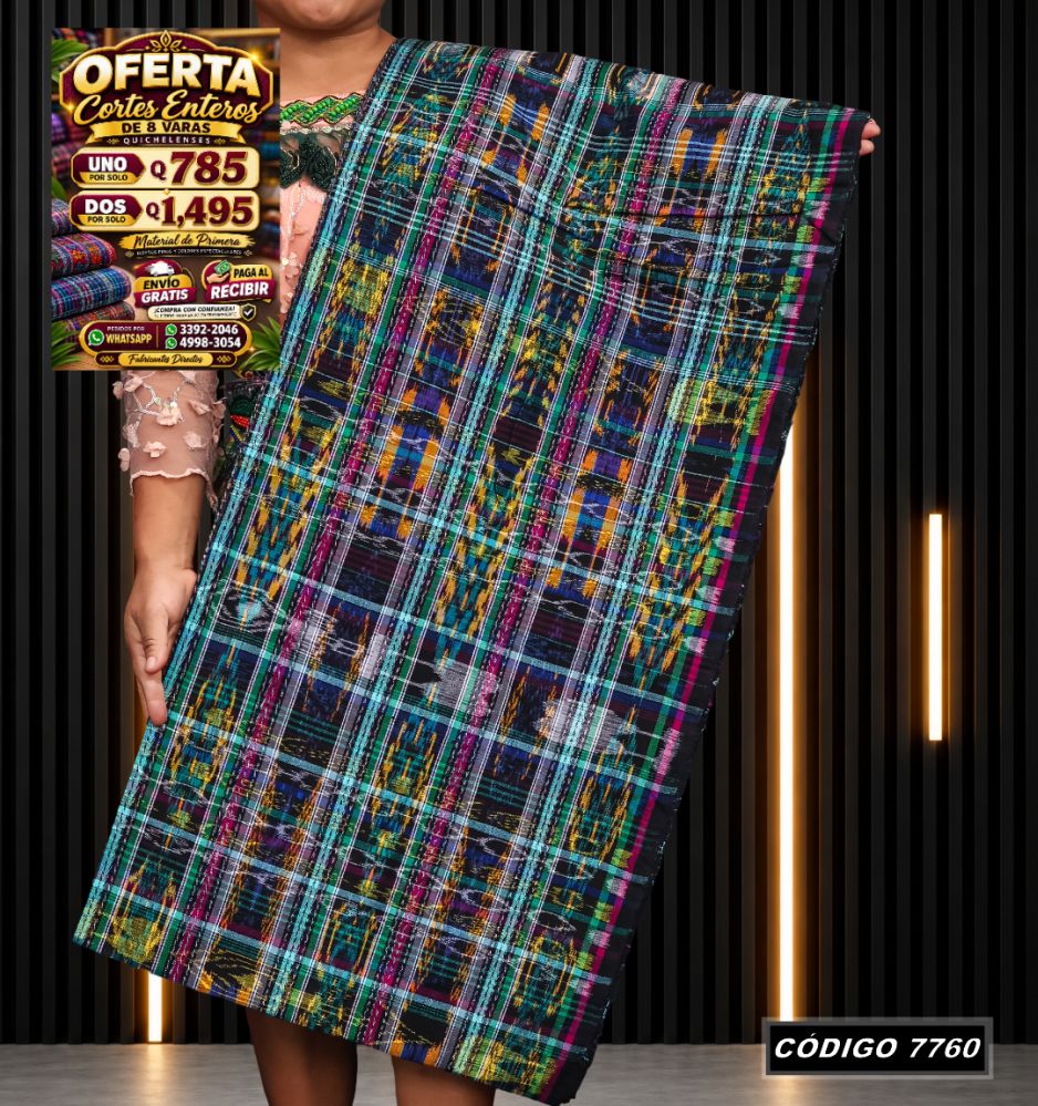 Corte Típico Quichelense de 8 Varas — Q785 | Diseño tradicional guatemalteco