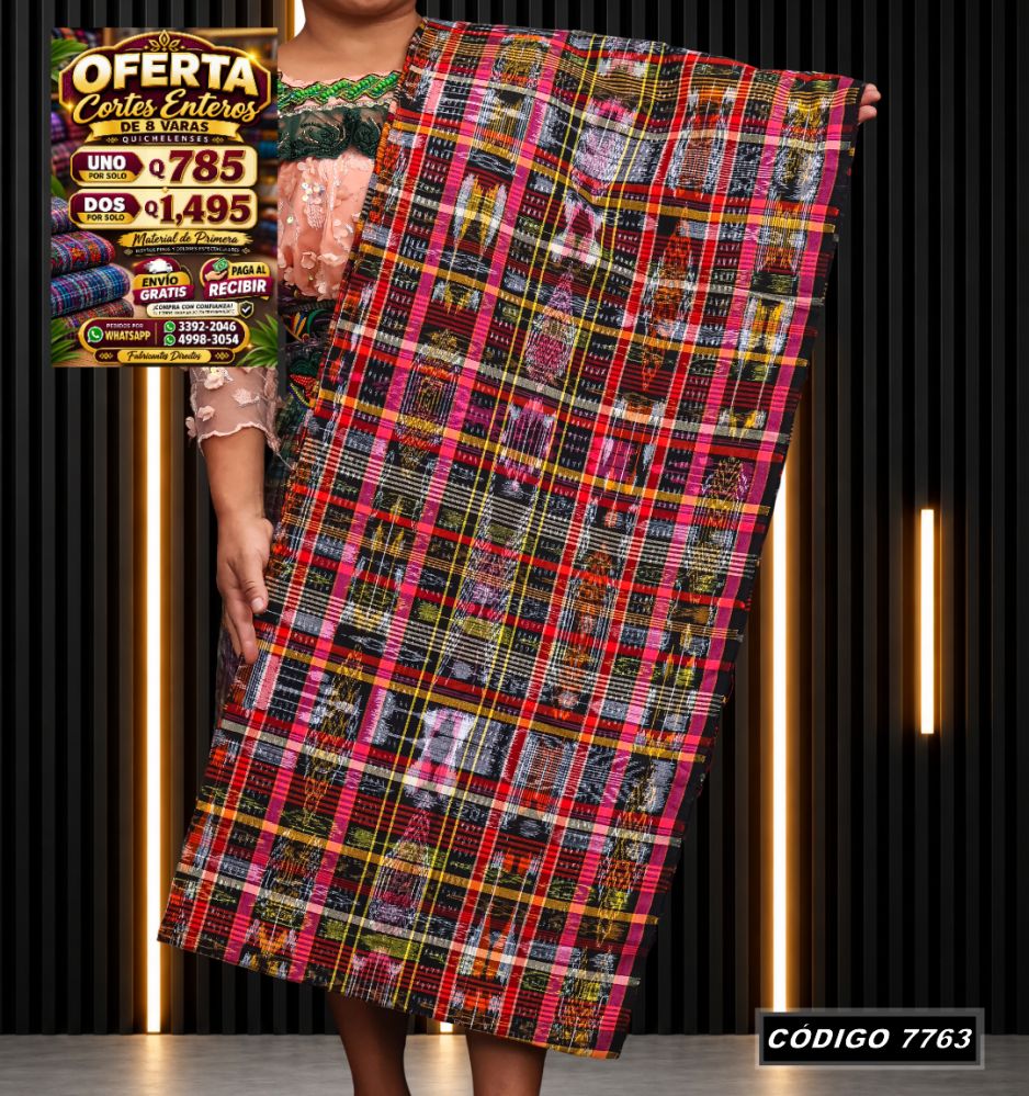 Corte Típico Quichelense de 8 Varas — Q785 | Diseño tradicional guatemalteco