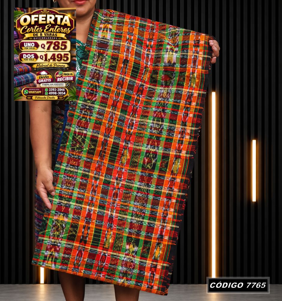 Corte Típico Quichelense de 8 Varas — Q785 | Diseño tradicional guatemalteco