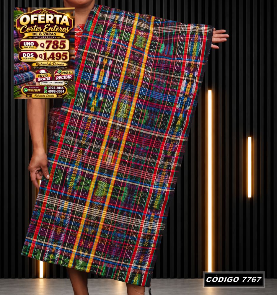 Corte Típico Quichelense de 8 Varas — Q785 | Diseño tradicional guatemalteco