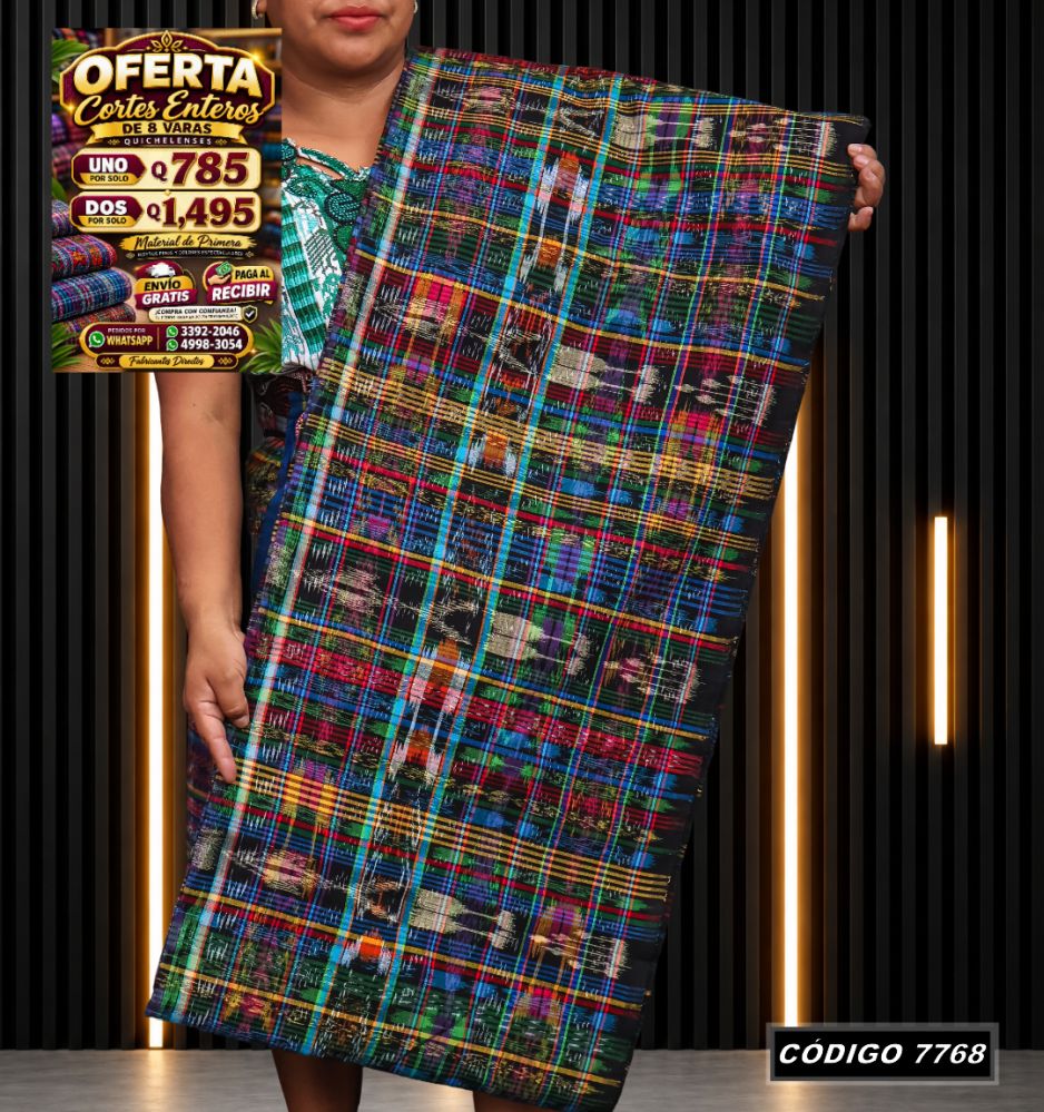 Corte Típico Quichelense de 8 Varas — Q785 | Diseño tradicional guatemalteco