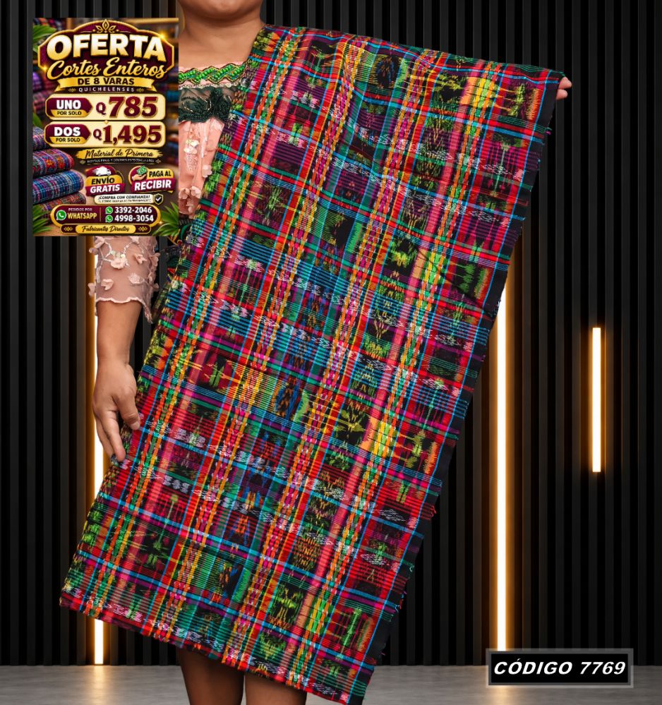 Corte Típico Quichelense de 8 Varas — Q785 | Diseño tradicional guatemalteco
