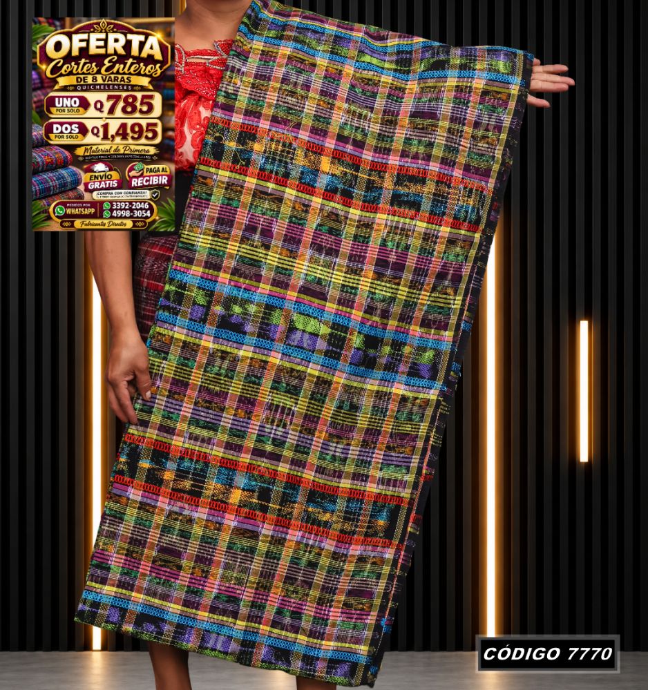 Corte Típico Quichelense de 8 Varas — Q785 | Diseño tradicional guatemalteco