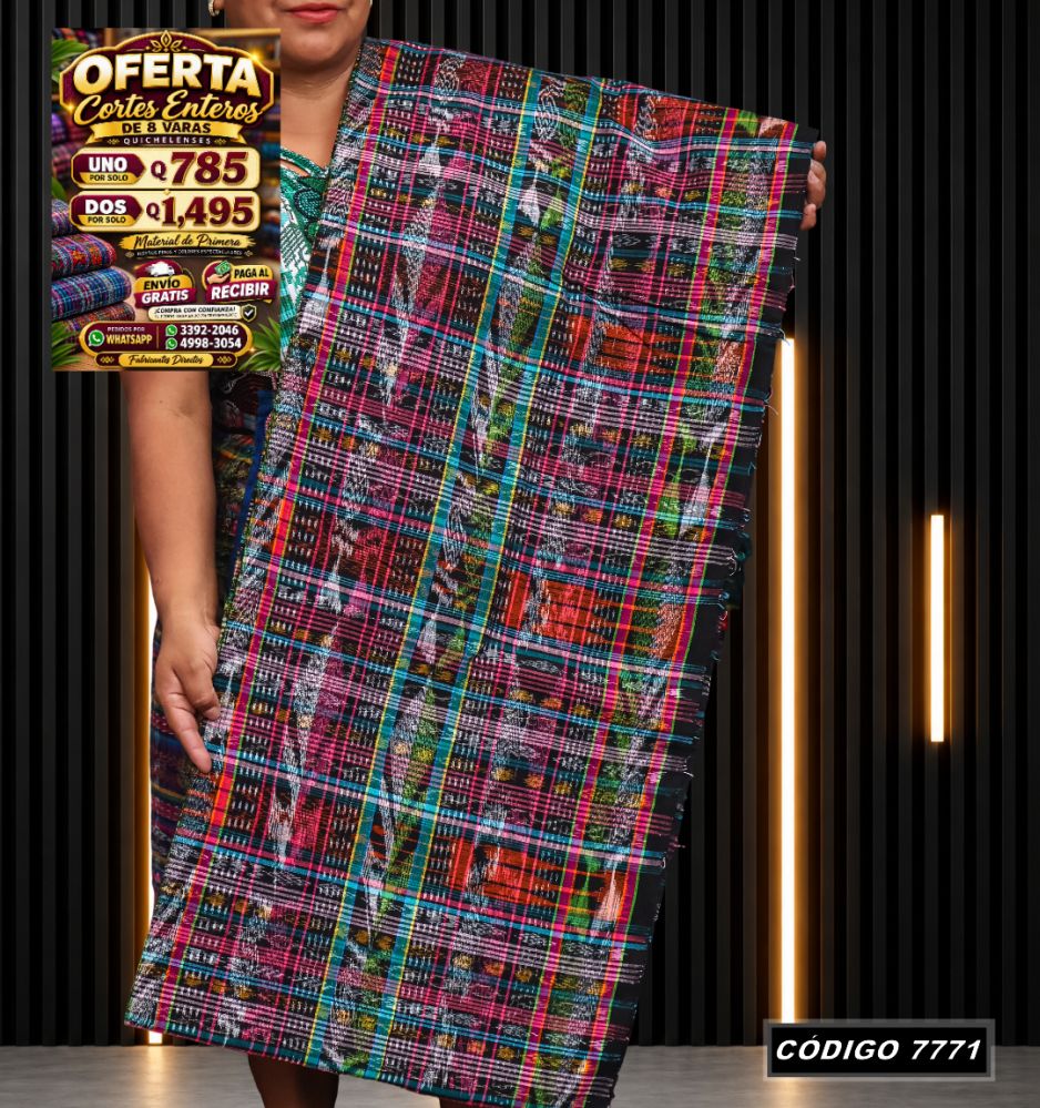 Corte Típico Quichelense de 8 Varas — Q785 | Diseño tradicional guatemalteco