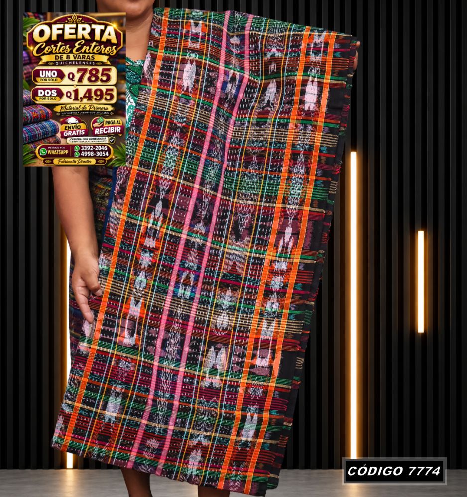 Corte Típico Quichelense de 8 Varas — Q785 | Diseño tradicional guatemalteco