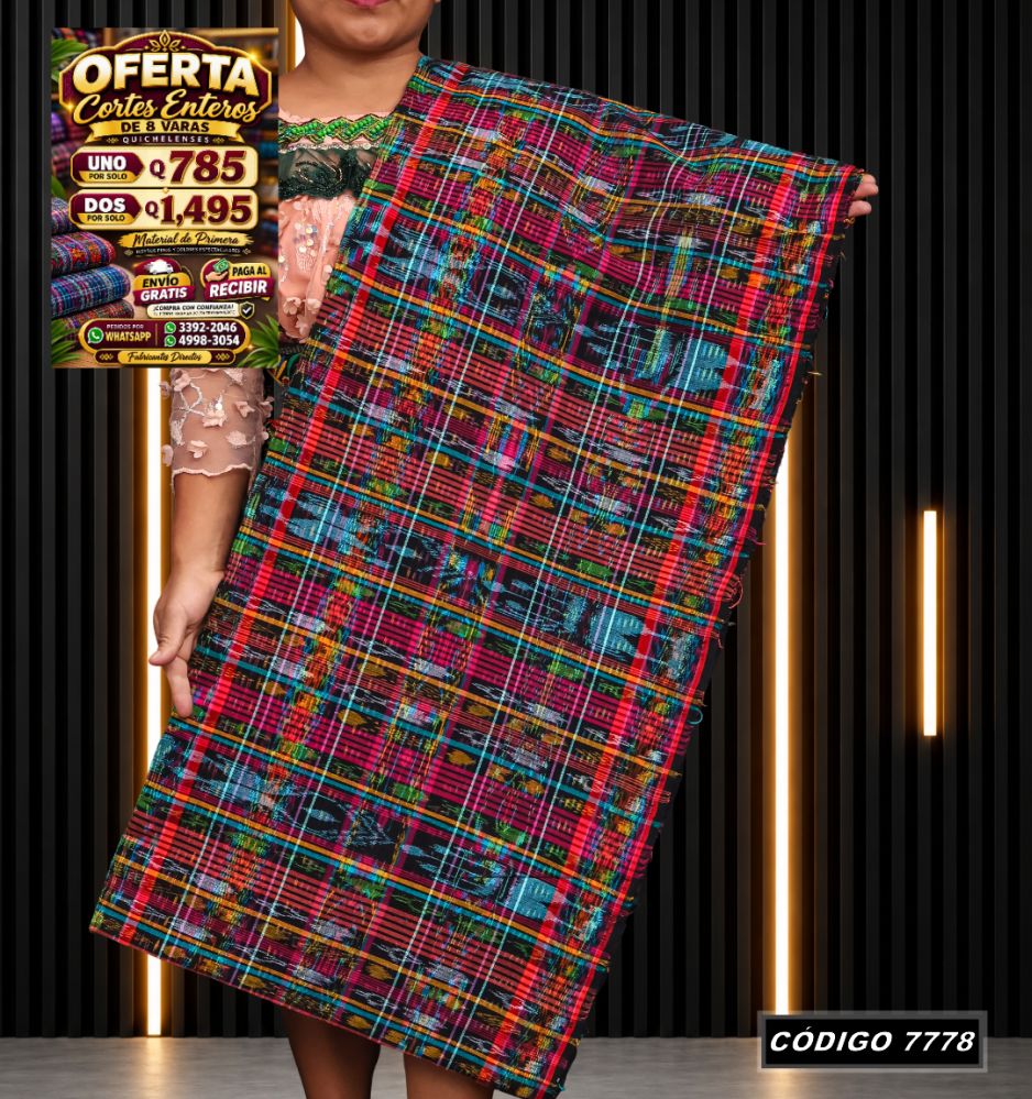 Corte Típico Quichelense de 8 Varas — Q785 | Diseño tradicional guatemalteco