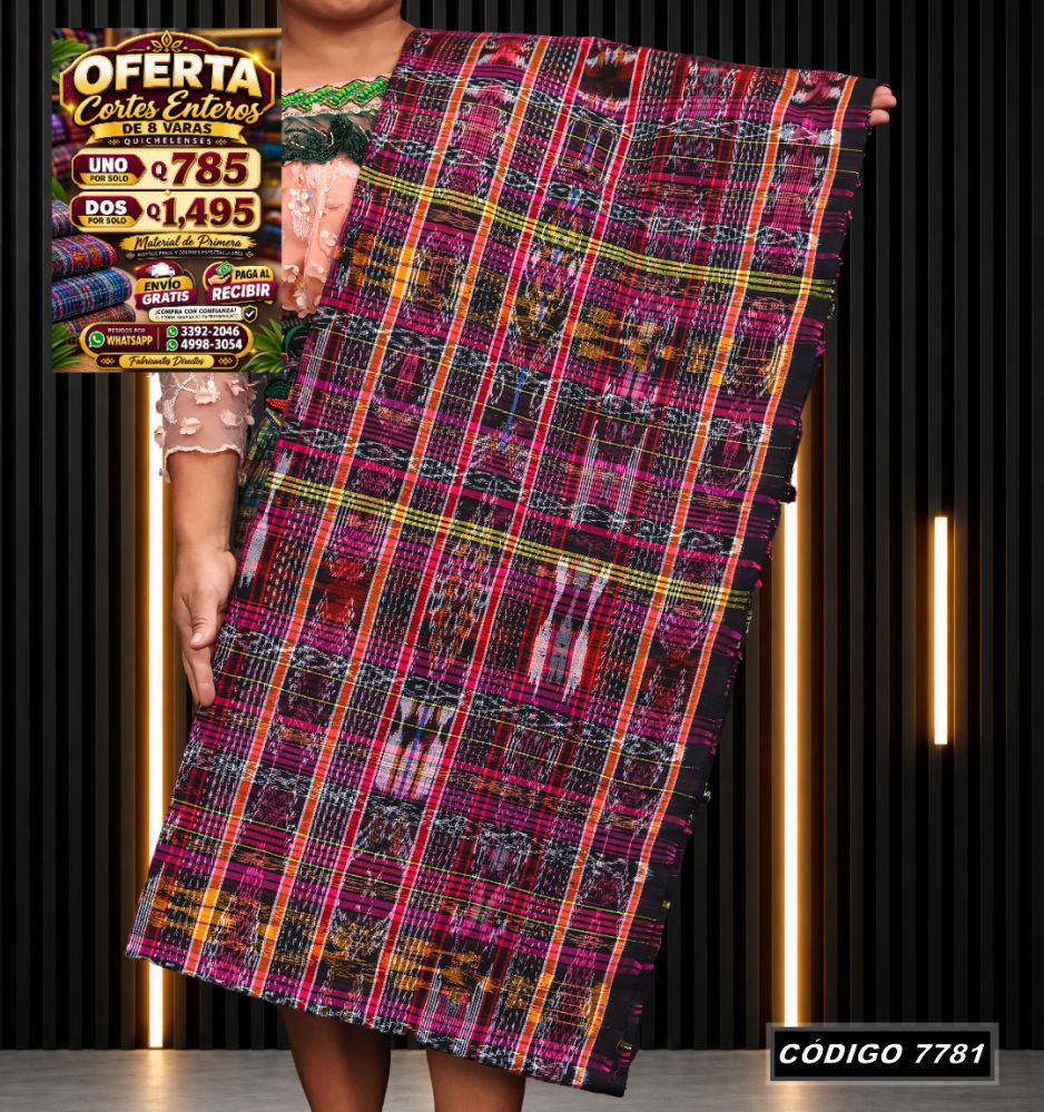 Corte Típico Quichelense de 8 Varas — Q785 | Diseño tradicional guatemalteco