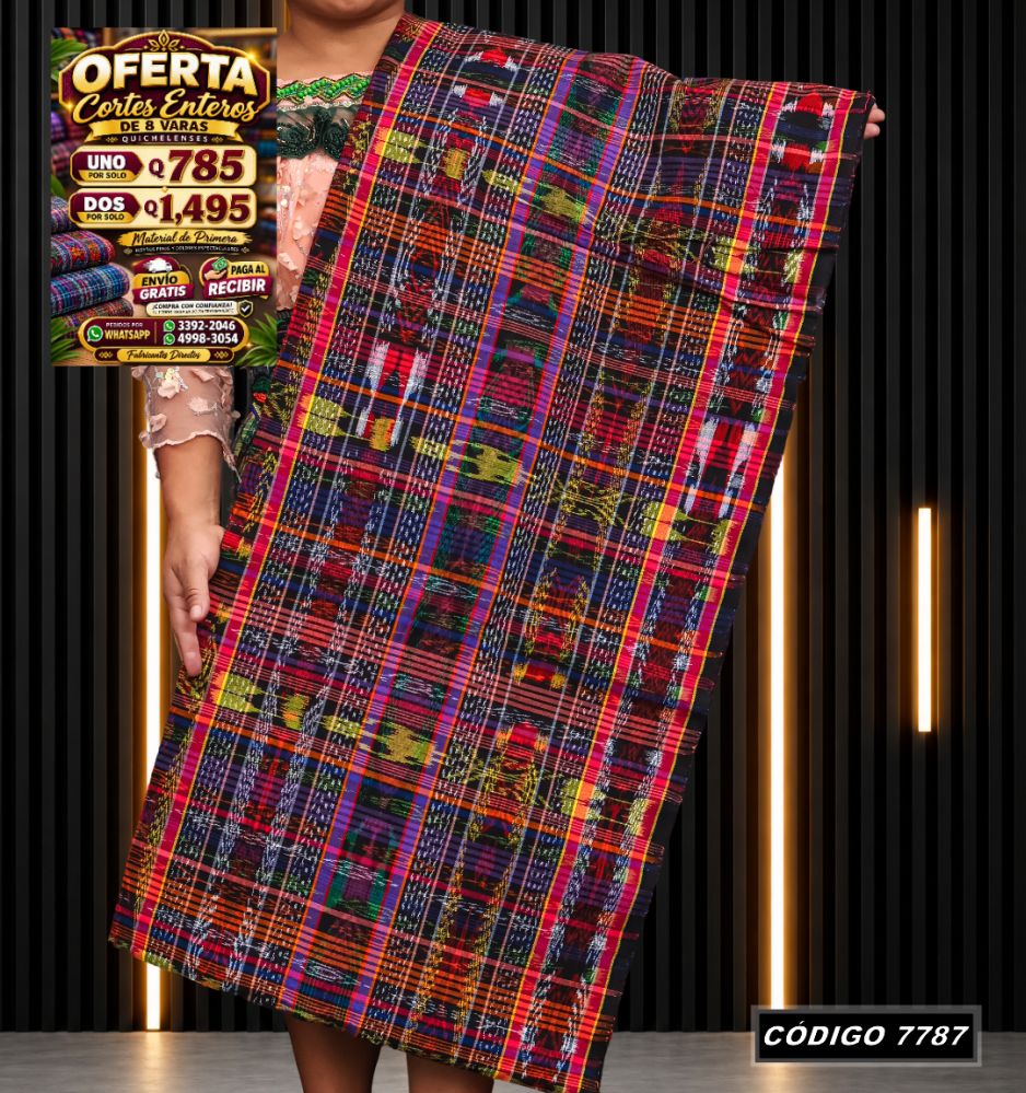 Corte Típico Quichelense de 8 Varas — Q785 | Diseño tradicional guatemalteco
