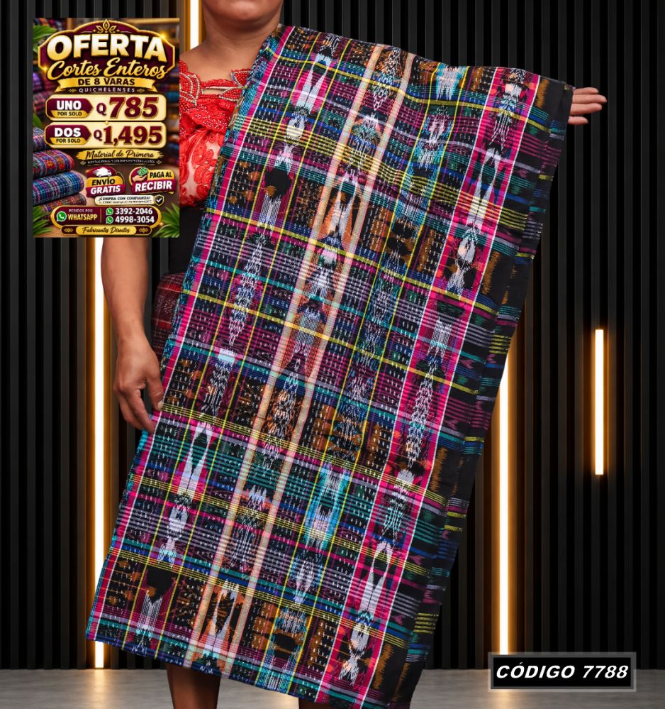 Corte Típico Quichelense de 8 Varas — Q785 | Diseño tradicional guatemalteco