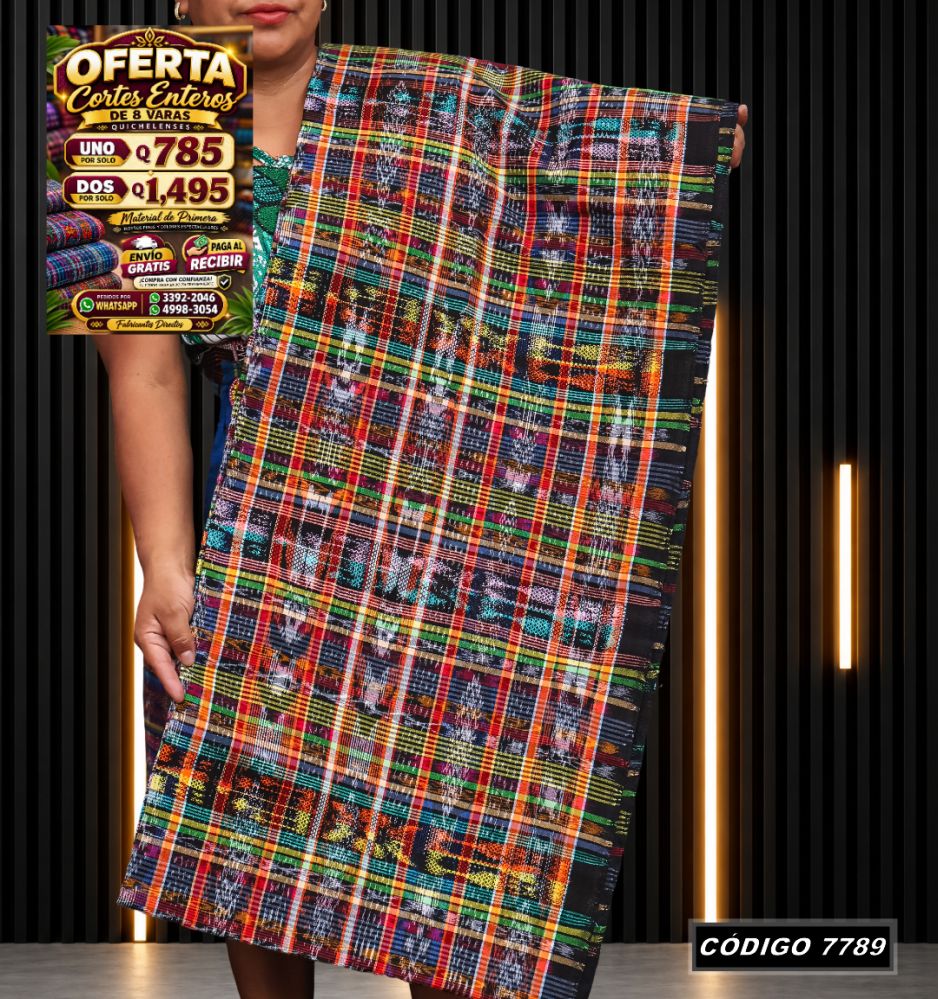 Corte Típico Quichelense de 8 Varas — Q785 | Diseño tradicional guatemalteco