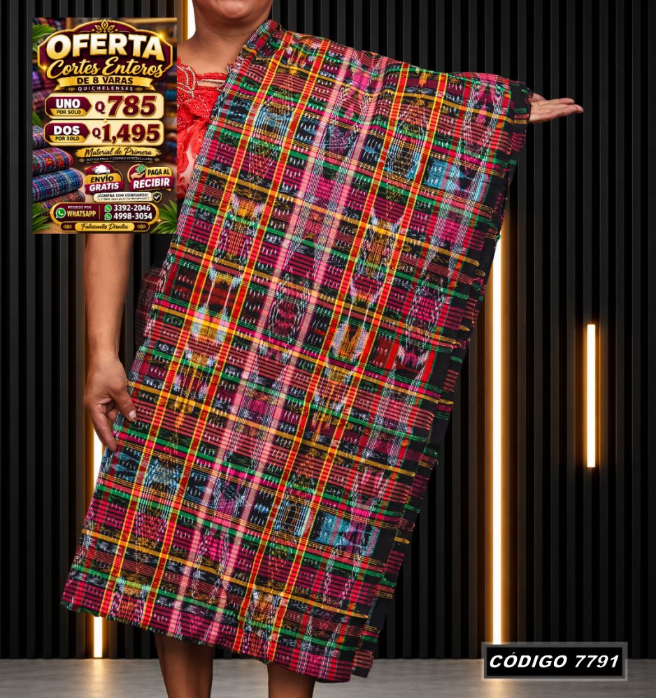 Corte Típico Quichelense de 8 Varas — Q785 | Diseño tradicional guatemalteco