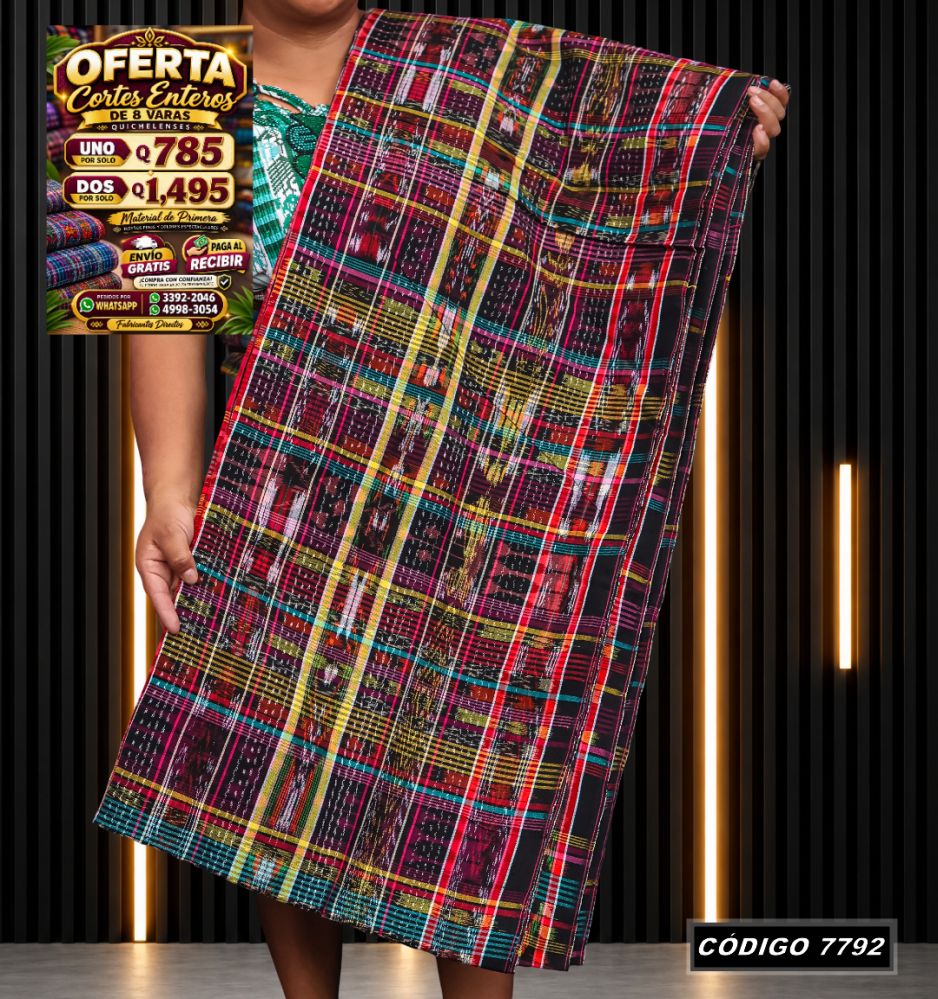 Corte Típico Quichelense de 8 Varas — Q785 | Diseño tradicional guatemalteco