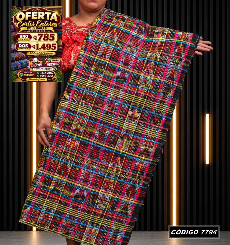 Corte Típico Quichelense de 8 Varas — Q785 | Diseño tradicional guatemalteco