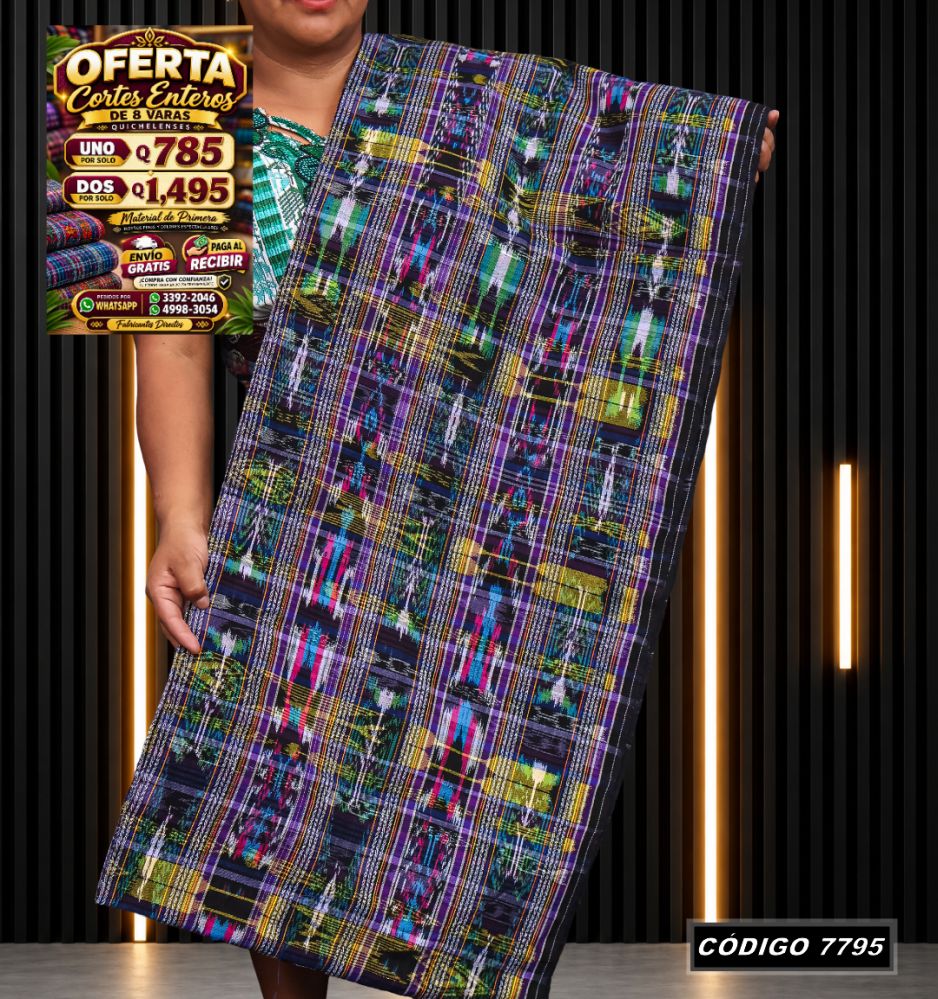 Corte Típico Quichelense de 8 Varas — Q785 | Diseño tradicional guatemalteco