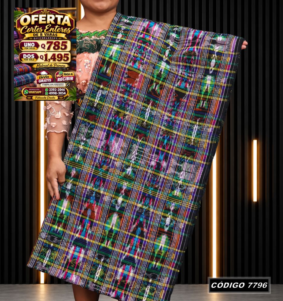 Corte Típico Quichelense de 8 Varas — Q785 | Diseño tradicional guatemalteco