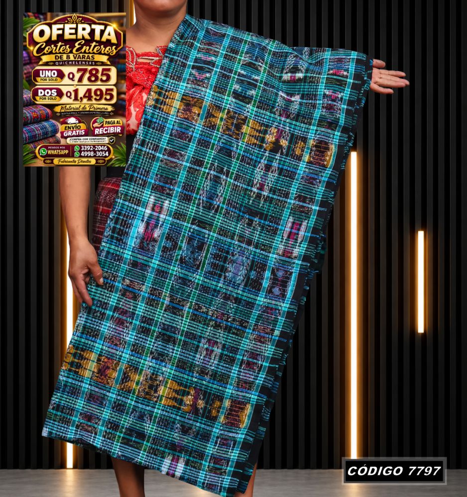 Corte Típico Quichelense de 8 Varas — Q785 | Diseño tradicional guatemalteco