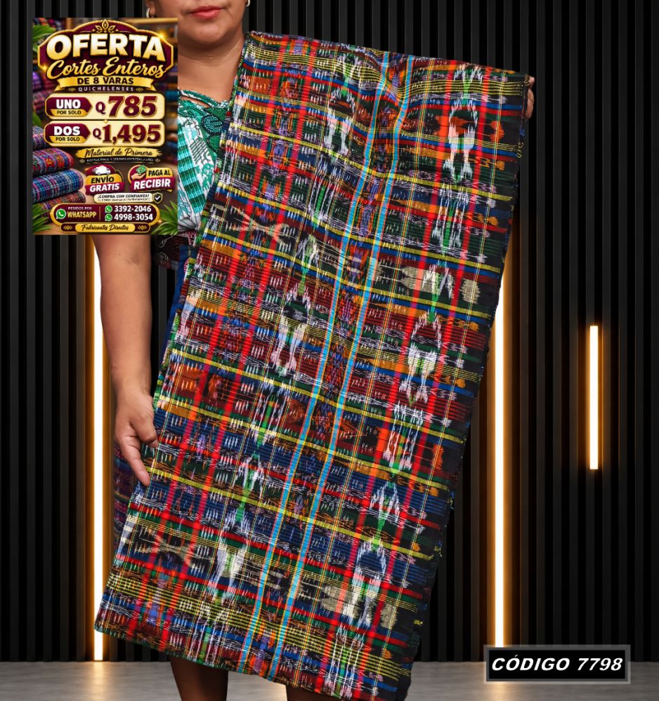 Corte Típico Quichelense de 8 Varas — Q785 | Diseño tradicional guatemalteco