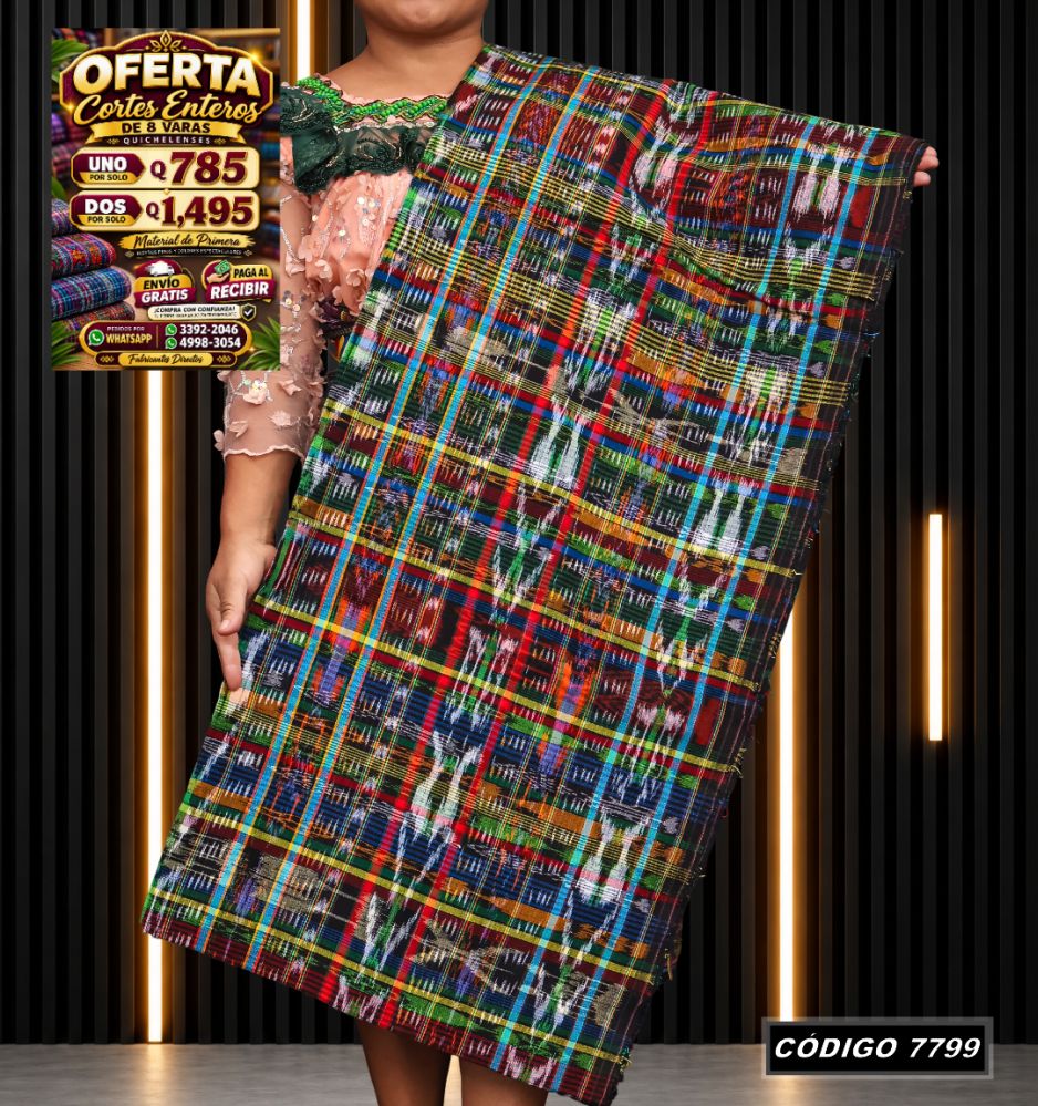 Corte Típico Quichelense de 8 Varas — Q785 | Diseño tradicional guatemalteco
