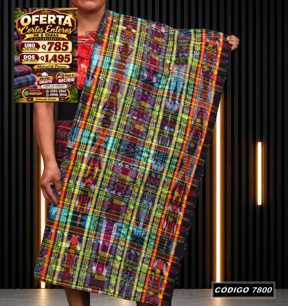 Corte Típico Quichelense de 8 Varas — Q785 | Diseño tradicional guatemalteco