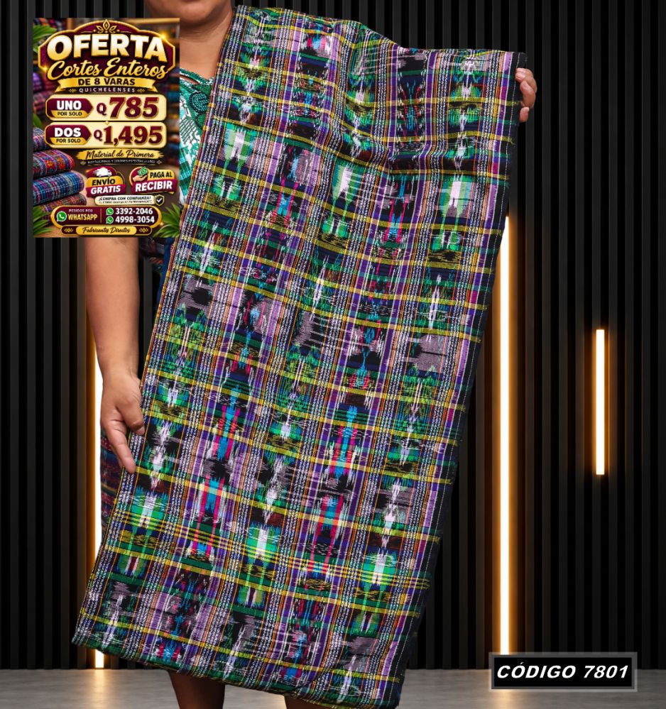 Corte Típico Quichelense de 8 Varas — Q785 | Diseño tradicional guatemalteco