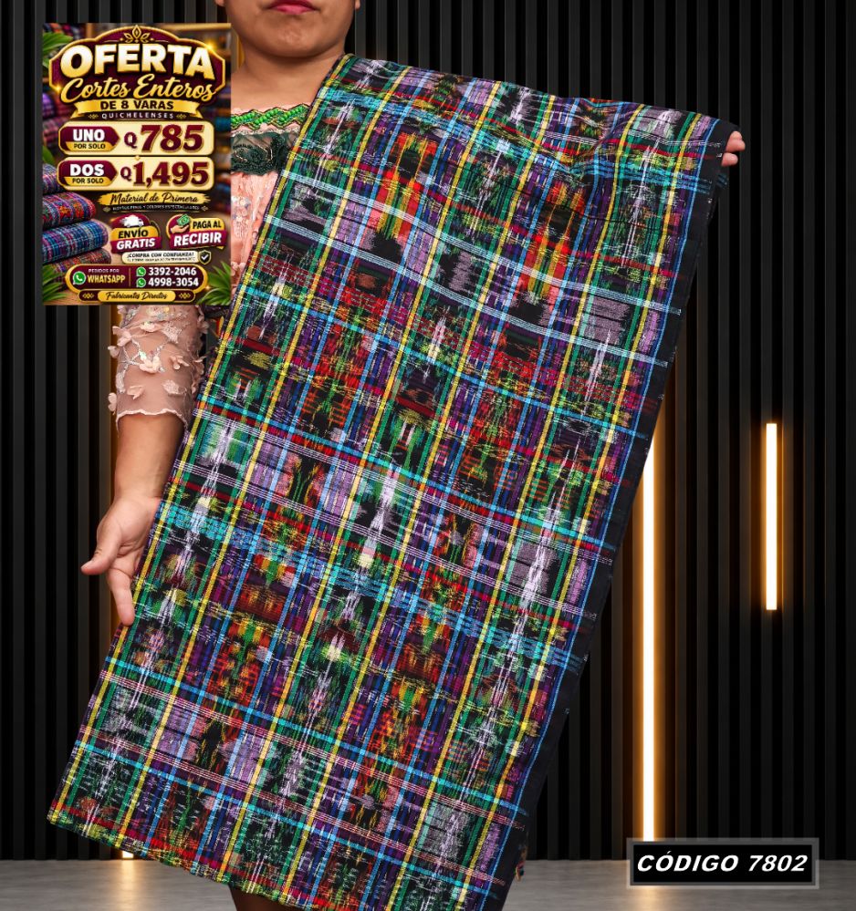 Corte Típico Quichelense de 8 Varas — Q785 | Diseño tradicional guatemalteco