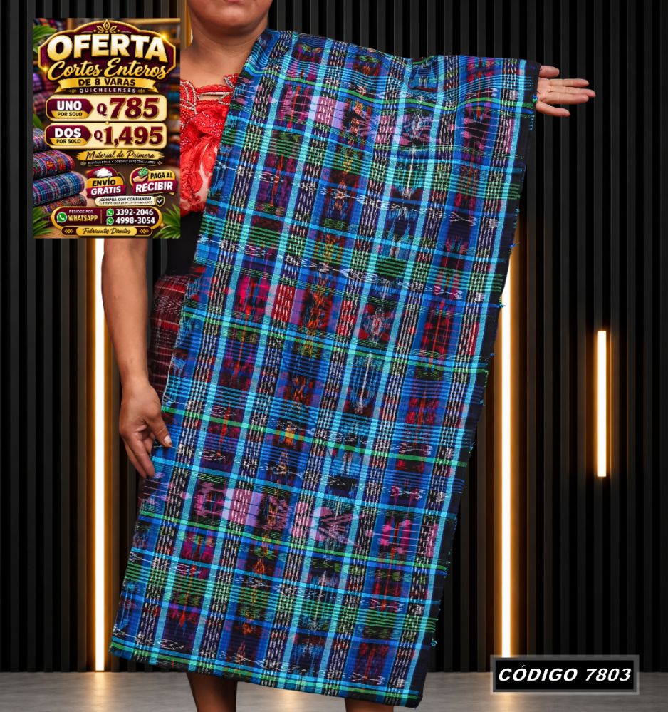 Corte Típico Quichelense de 8 Varas — Q785 | Diseño tradicional guatemalteco