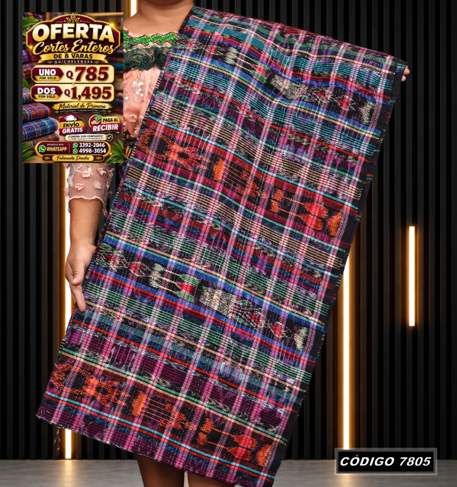 Corte Típico Quichelense de 8 Varas — Q785 | Diseño tradicional guatemalteco
