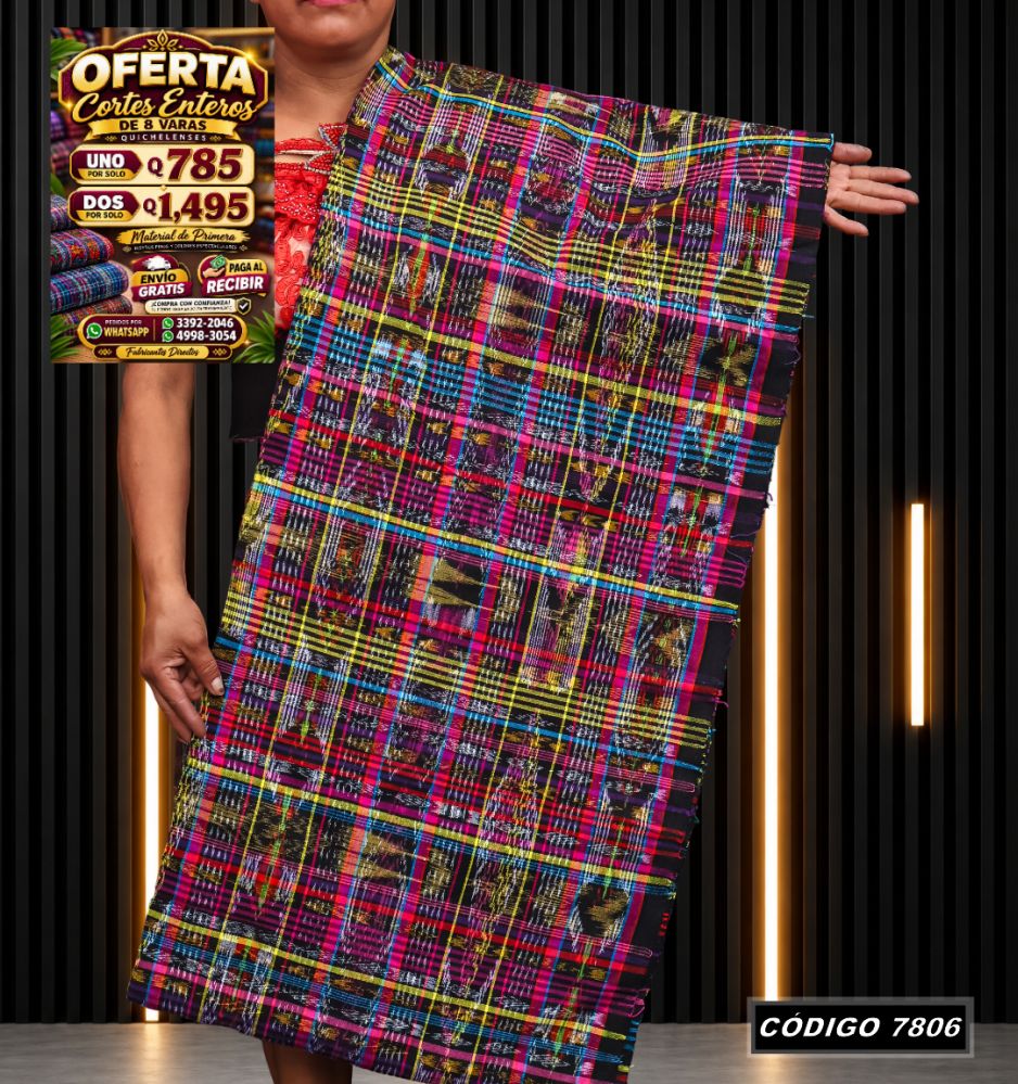 Corte Típico Quichelense de 8 Varas — Q785 | Diseño tradicional guatemalteco