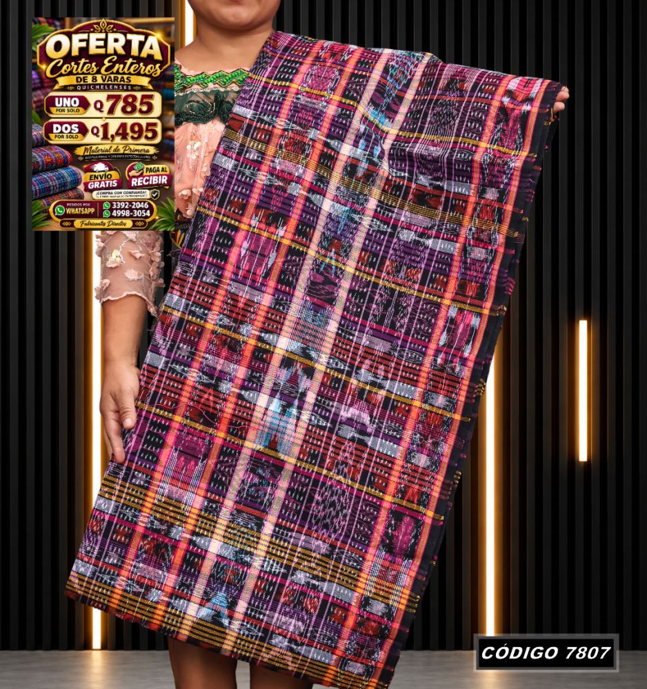 Corte Típico Quichelense de 8 Varas — Q785 | Diseño tradicional guatemalteco