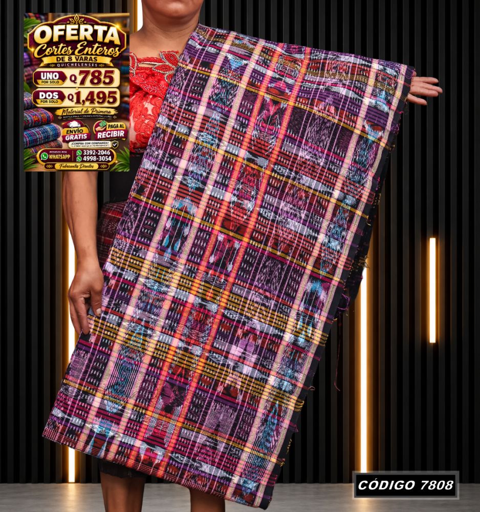 Corte Típico Quichelense de 8 Varas — Q785 | Diseño tradicional guatemalteco