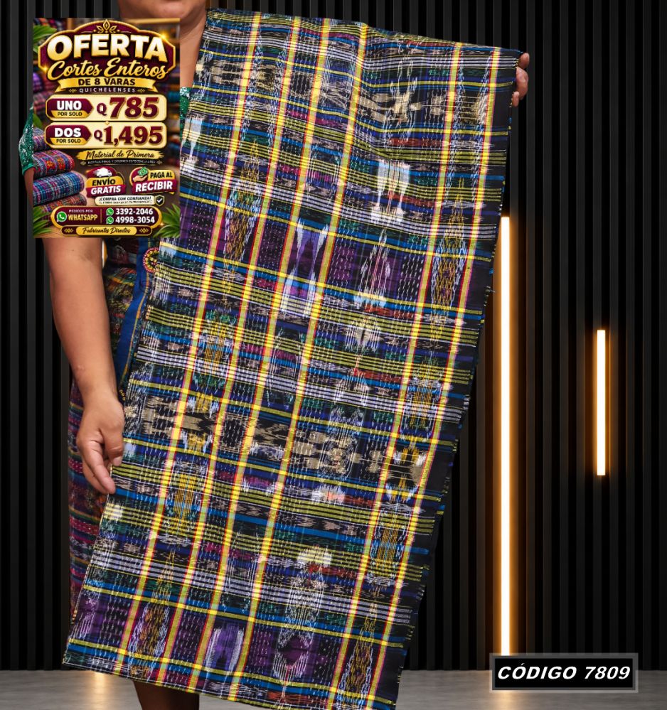 Corte Típico Quichelense de 8 Varas — Q785 | Diseño tradicional guatemalteco