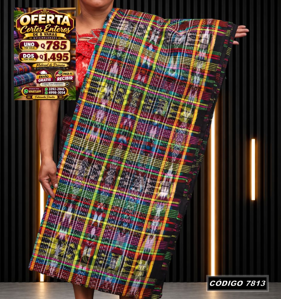 Corte Típico Quichelense de 8 Varas — Q785 | Diseño tradicional guatemalteco