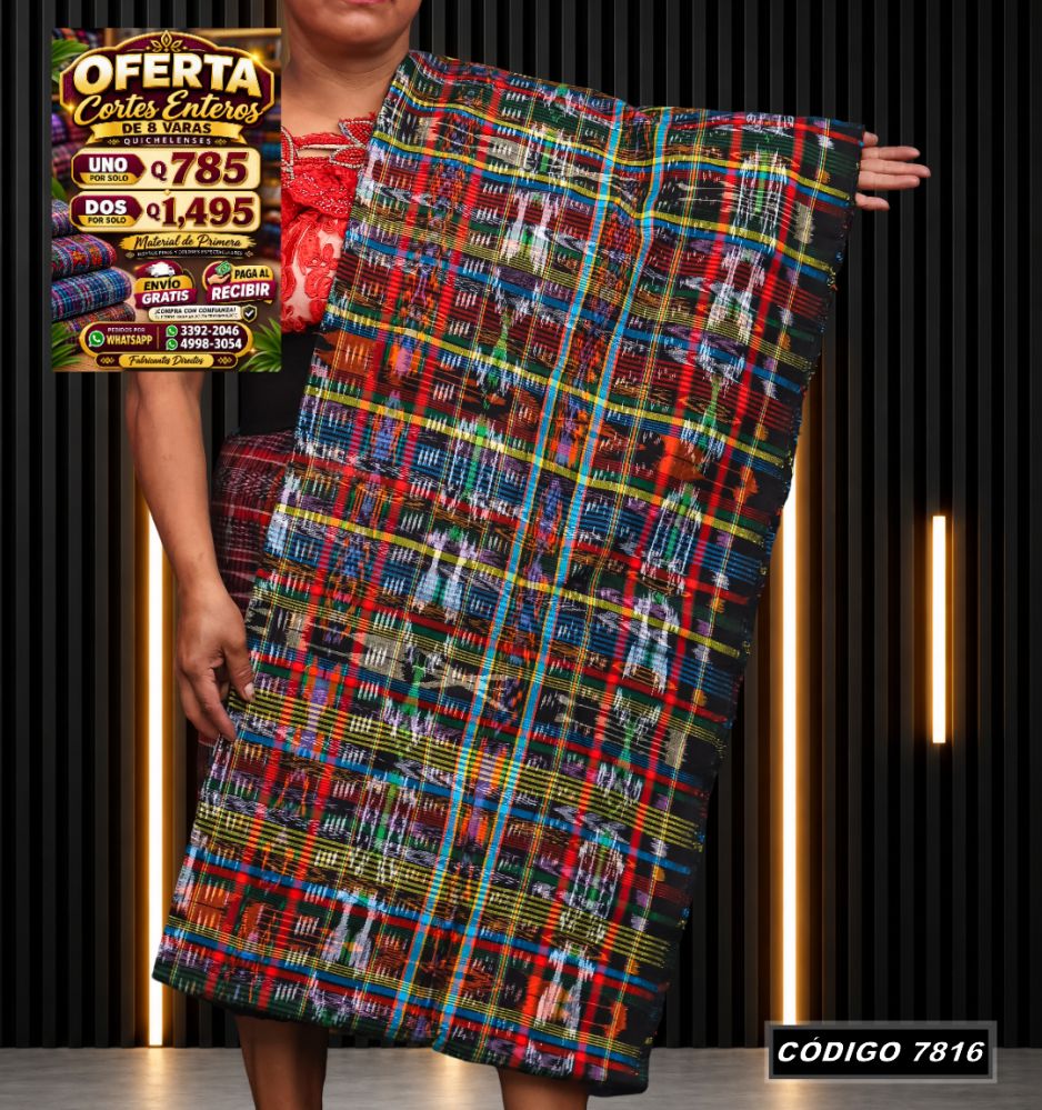 Corte Típico Quichelense de 8 Varas — Q785 | Diseño tradicional guatemalteco