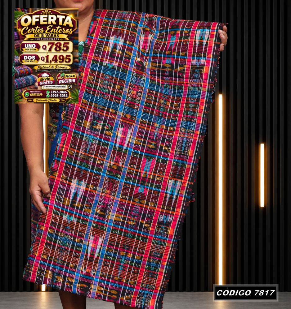 Corte Típico Quichelense de 8 Varas — Q785 | Diseño tradicional guatemalteco