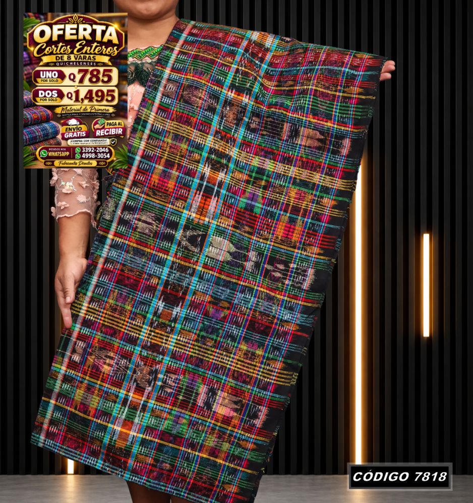 Corte Típico Quichelense de 8 Varas — Q785 | Diseño tradicional guatemalteco
