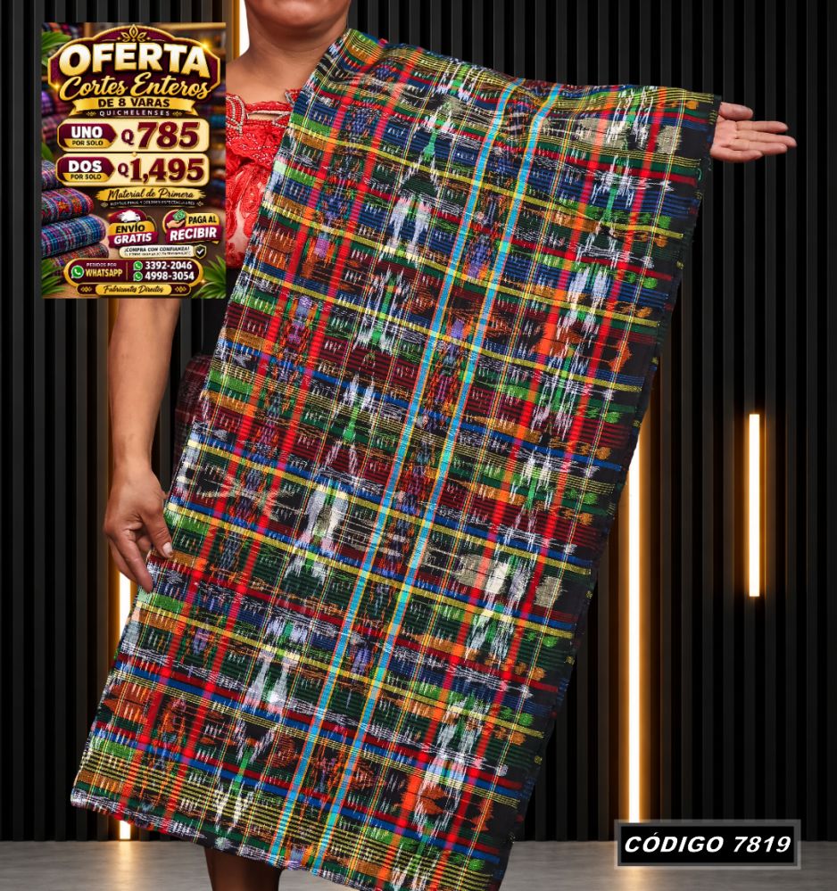 Corte Típico Quichelense de 8 Varas — Q785 | Diseño tradicional guatemalteco