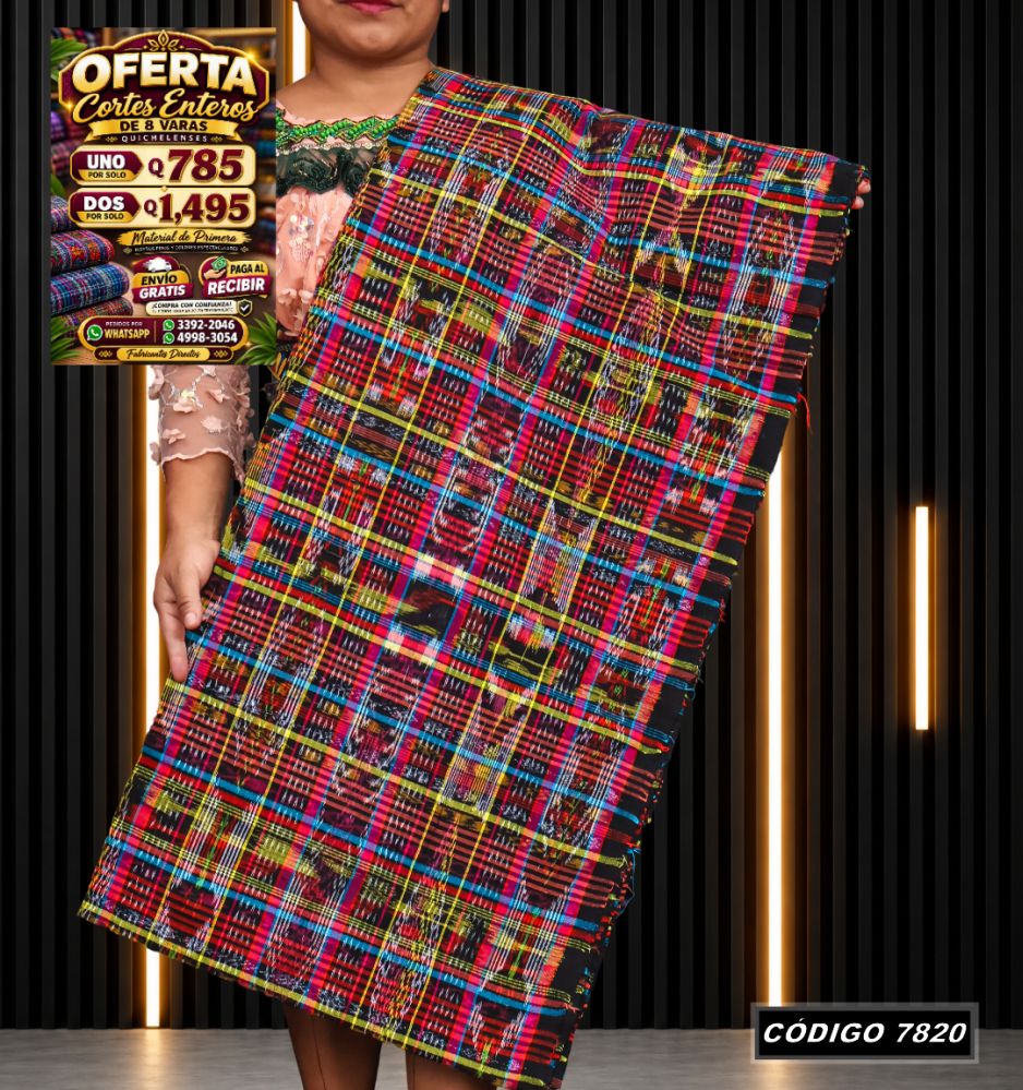 Corte Típico Quichelense de 8 Varas — Q785 | Diseño tradicional guatemalteco
