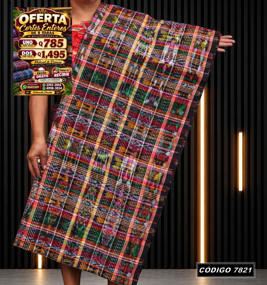 Corte Típico Quichelense de 8 Varas — Q785 | Diseño tradicional guatemalteco