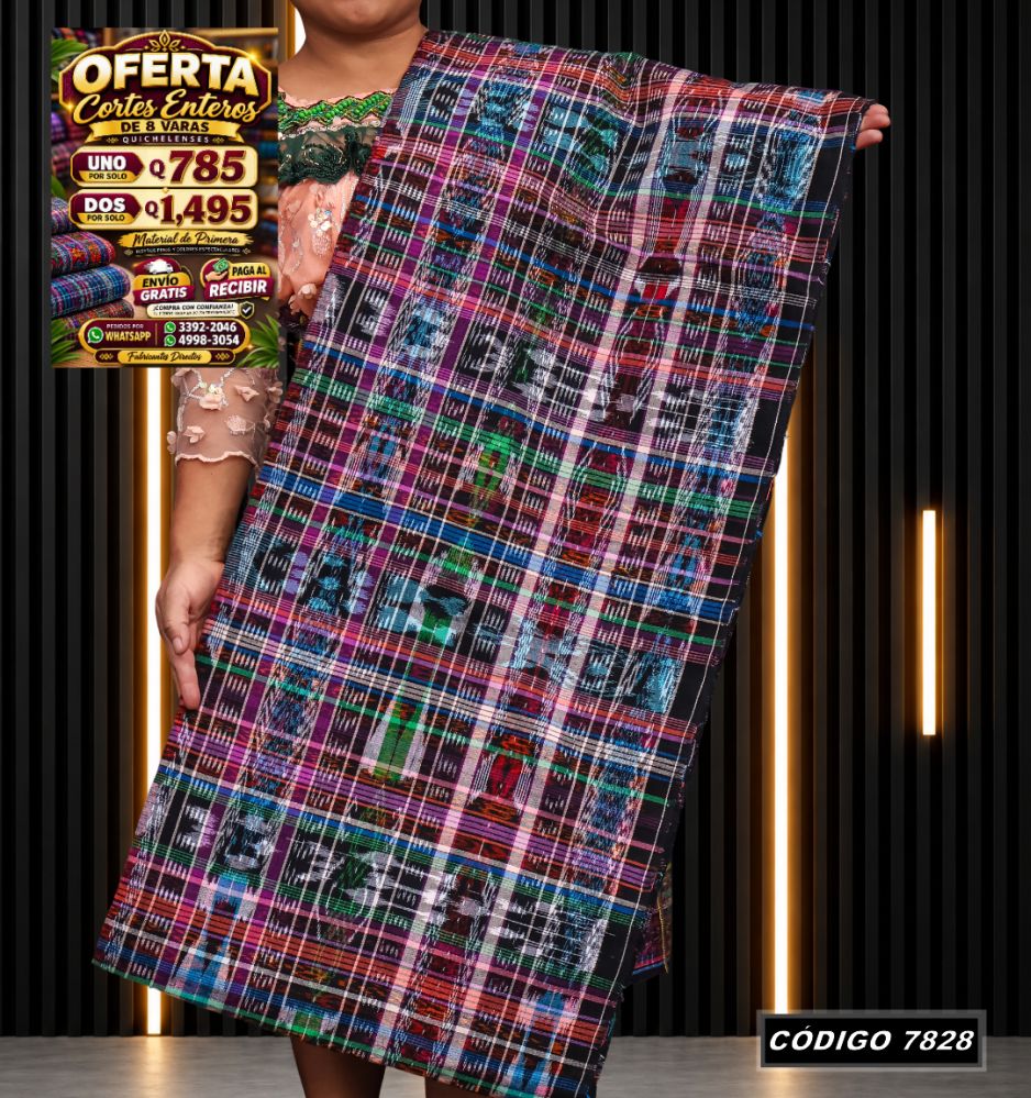 Corte Típico Quichelense de 8 Varas — Q785 | Diseño tradicional guatemalteco