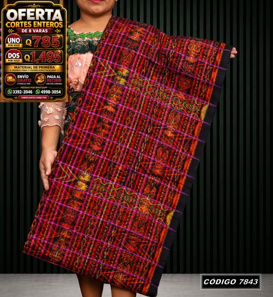 Corte Típico Hilo Alemán de 8 Varas — Q785 | Diseño tradicional guatemalteco