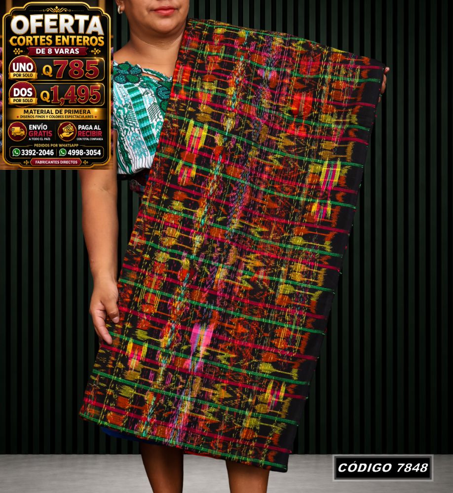 Corte Típico Hilo Alemán de 8 Varas — Q785 | Diseño tradicional guatemalteco