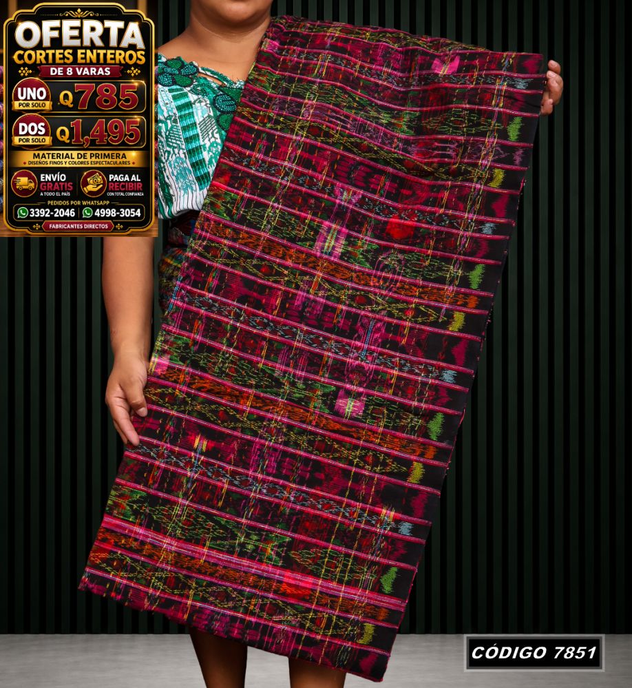 Corte Típico Hilo Alemán de 8 Varas — Q785 | Diseño tradicional guatemalteco
