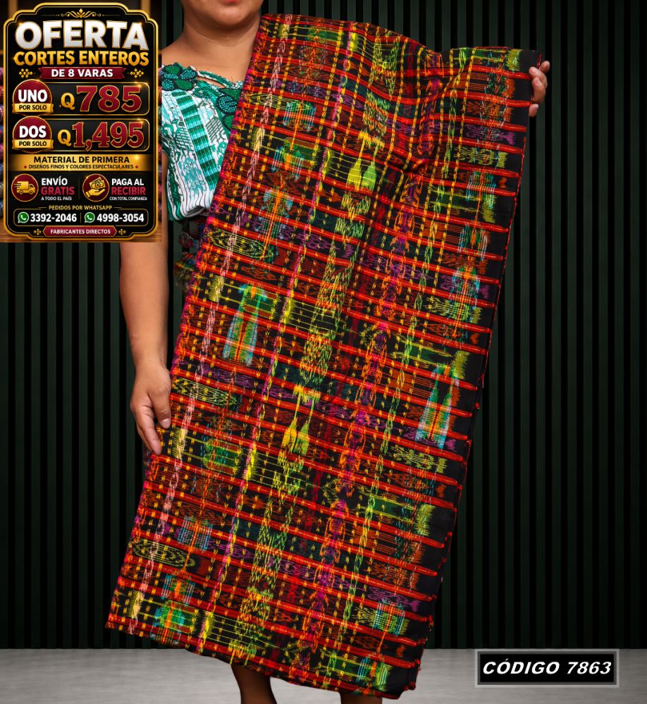 Corte Típico Hilo Alemán de 8 Varas — Q785 | Diseño tradicional guatemalteco