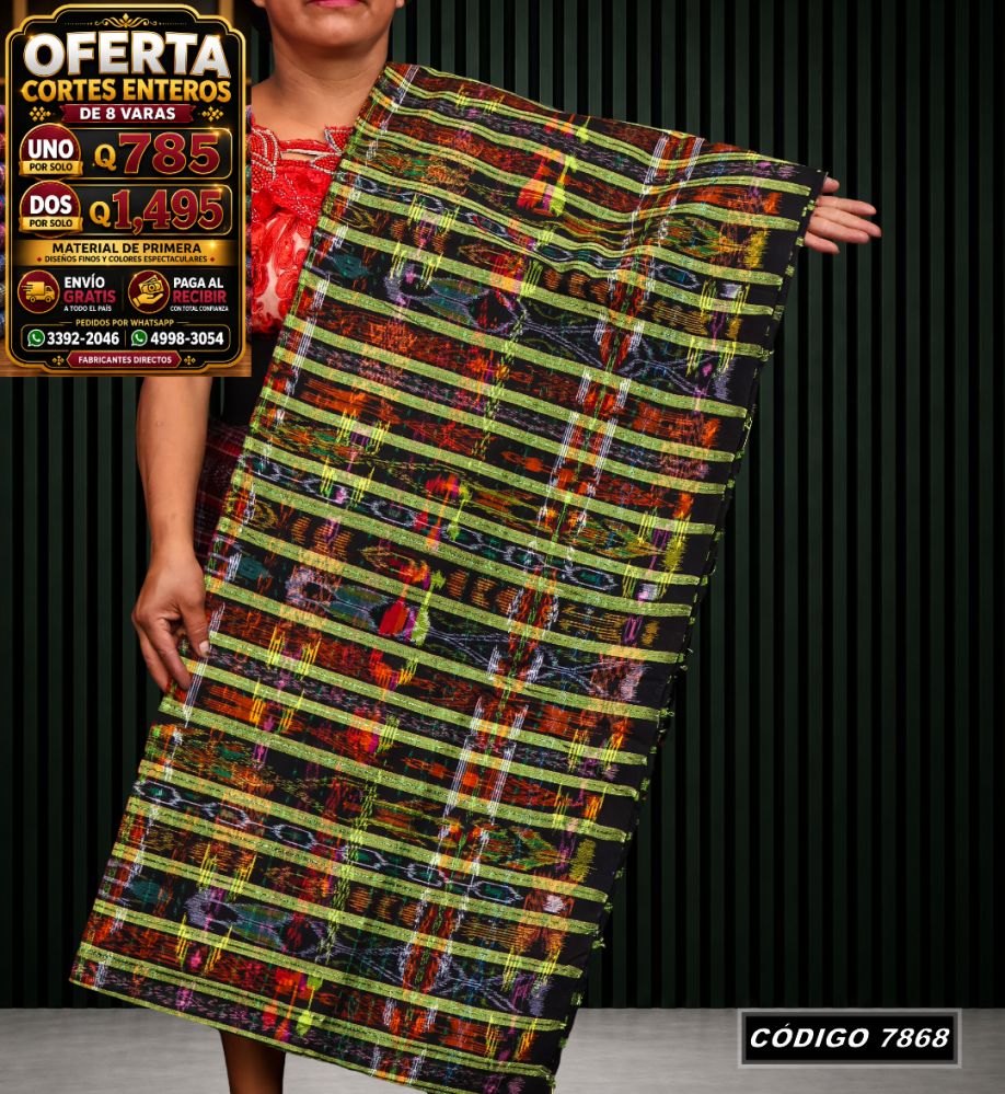 Corte Típico Hilo Alemán de 8 Varas — Q785 | Diseño tradicional guatemalteco