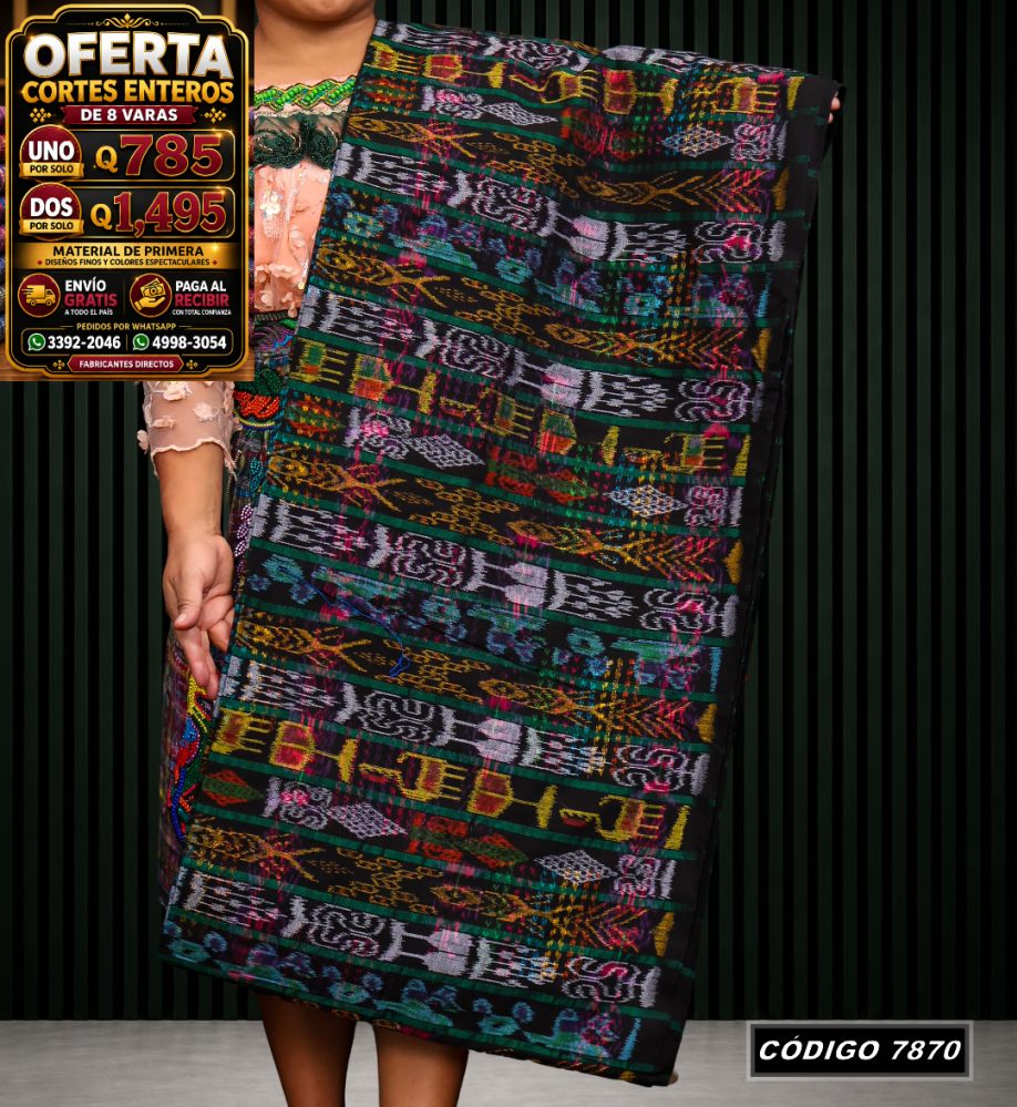 Corte Típico Hilo Alemán de 8 Varas — Q785 | Diseño tradicional guatemalteco