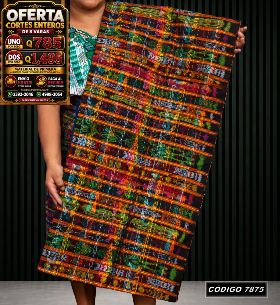 Corte Típico Hilo Alemán de 8 Varas — Q785 | Diseño tradicional guatemalteco