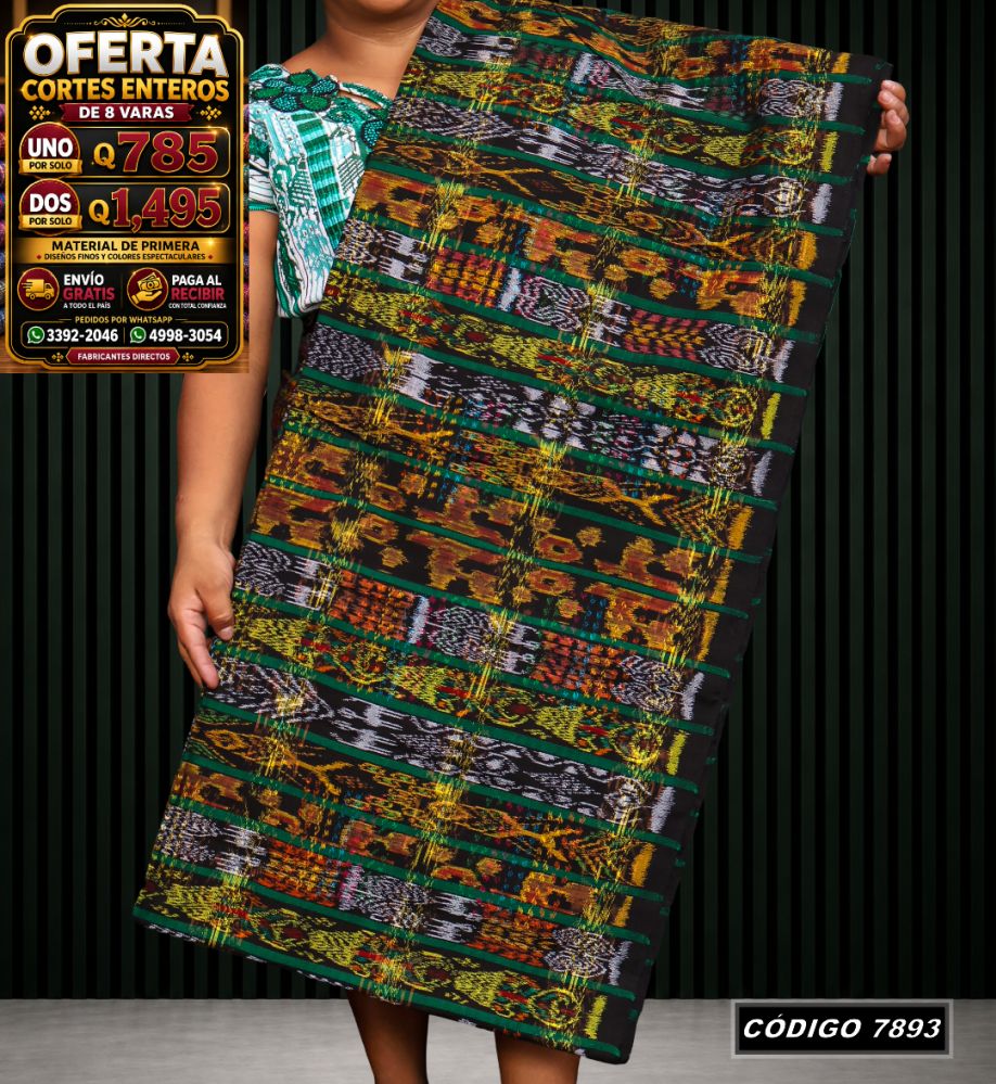 Corte Típico Hilo Alemán de 8 Varas — Q785 | Diseño tradicional guatemalteco