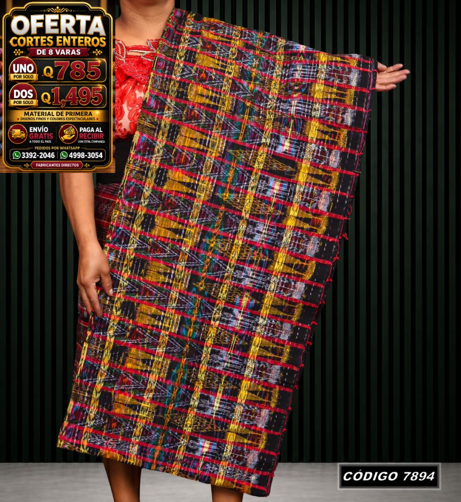 Corte Típico Hilo Alemán de 8 Varas — Q785 | Diseño tradicional guatemalteco
